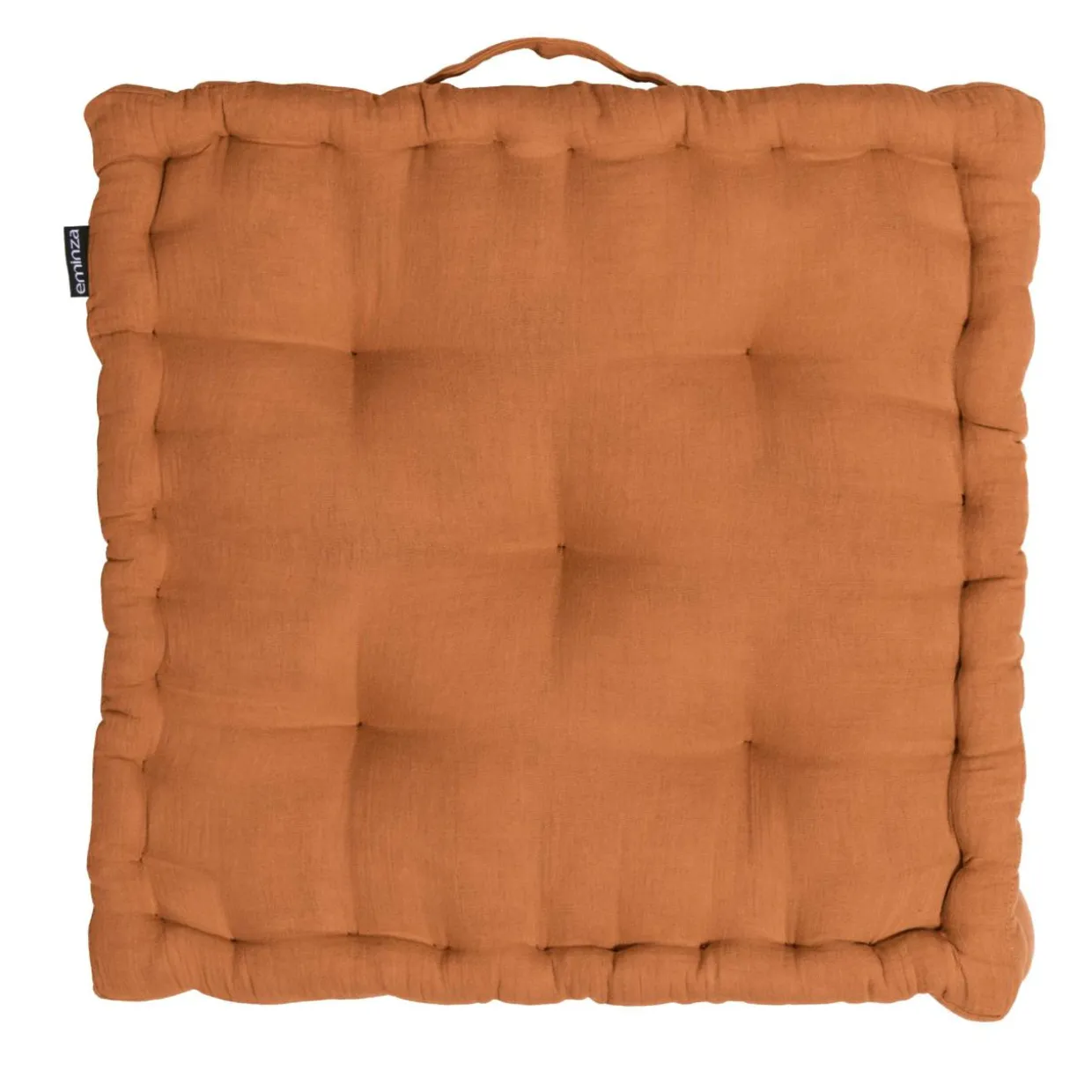 Coussin de sol carré gaze de coton (50 x 50 cm) Gaïa Abricot