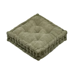 Coussin de sol carré velours (45 x 45 cm) Dandy Vert kaki