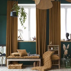 Coussin de sol carré velours de coton (50 x 50 cm) Victor Camel