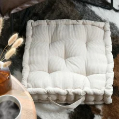 Coussin de sol carré velours (45 x 45 cm) Dandy Beige