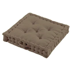 Coussin de sol coton (60 x 60 cm) Pixel Taupe