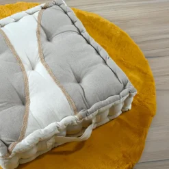 Coussin de sol coton (45 x 45 cm) Blokken Gris