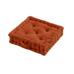 Coussin de sol coton (40 x 40 cm) Pixel Terracotta