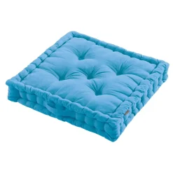 Coussin de sol coton (60 x 60 cm) Pixel Bleu turquoise