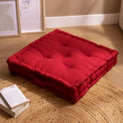 Coussin de sol coton (60 x 60 cm) Pixel Rouge