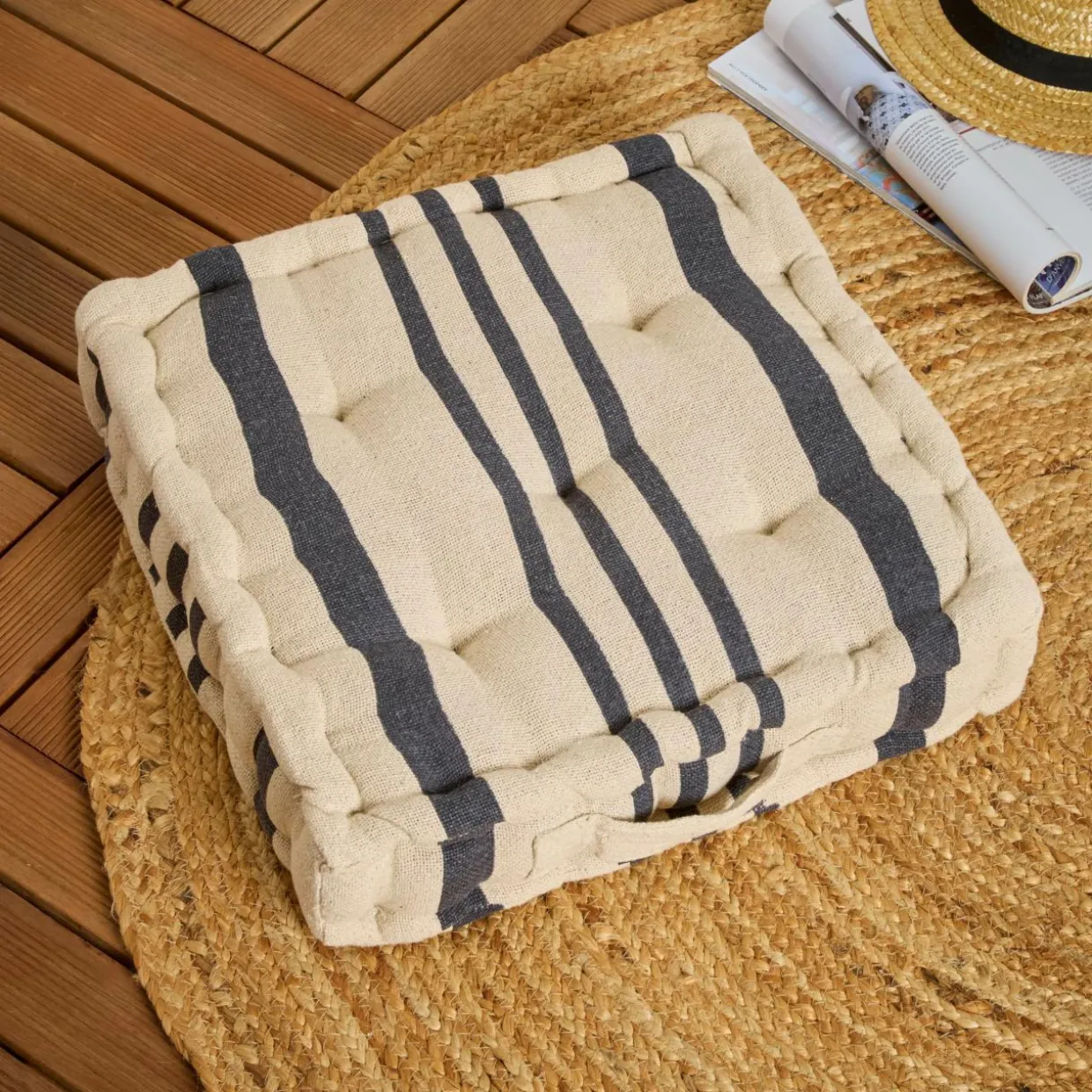 Coussin de sol extérieur (45 x H10 cm) Nautira Gris ardoise