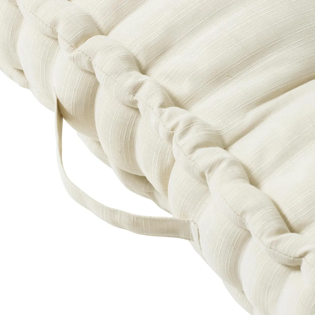 Coussin de sol extérieur capitonné (50 x 50 cm) Sunset Ecru