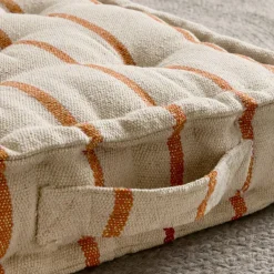 Coussin de sol extérieur toile de coton (45 x 45 cm) Ocealys Corail