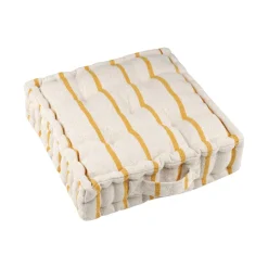 Coussin de sol extérieur toile de coton (45 x 45 cm) Ocealys Jaune moutarde