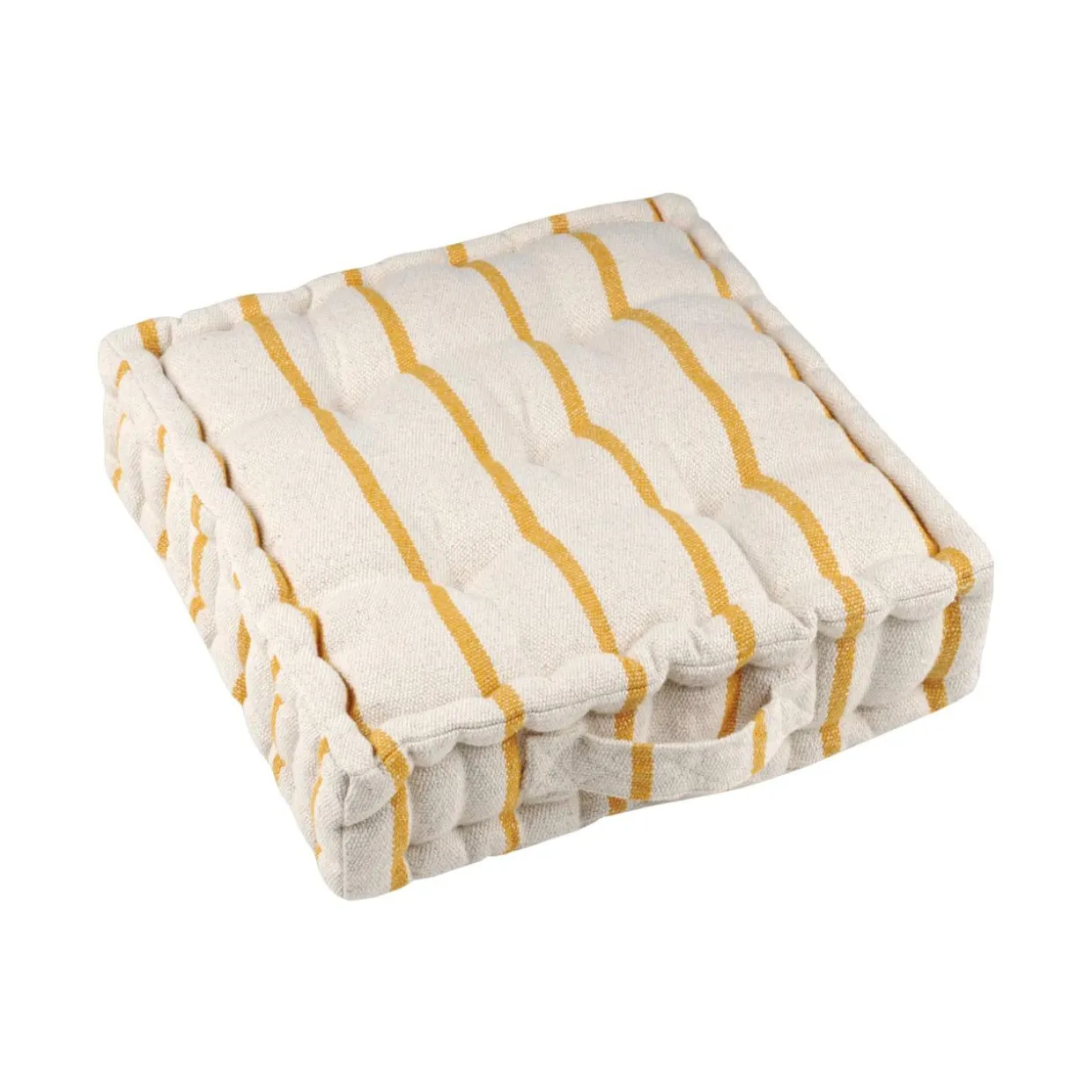 Coussin de sol extérieur toile de coton (45 x 45 cm) Ocealys Jaune moutarde