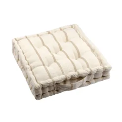 Coussin de sol extérieur toile de coton (45 x 45 cm) Ocealys Beige