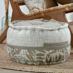 Coussin de sol rond coton haut (40 x 30 cm) Hemera Taupe