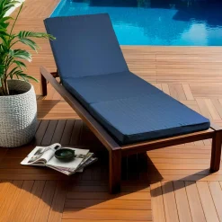 Coussin de transat déhoussable (190 x 60 cm) Sunset Bleu nuit