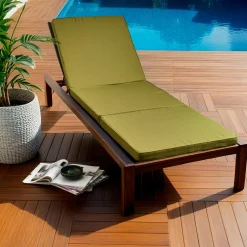 Coussin de transat déhoussable (190 x 60 cm) Sunset Vert olive