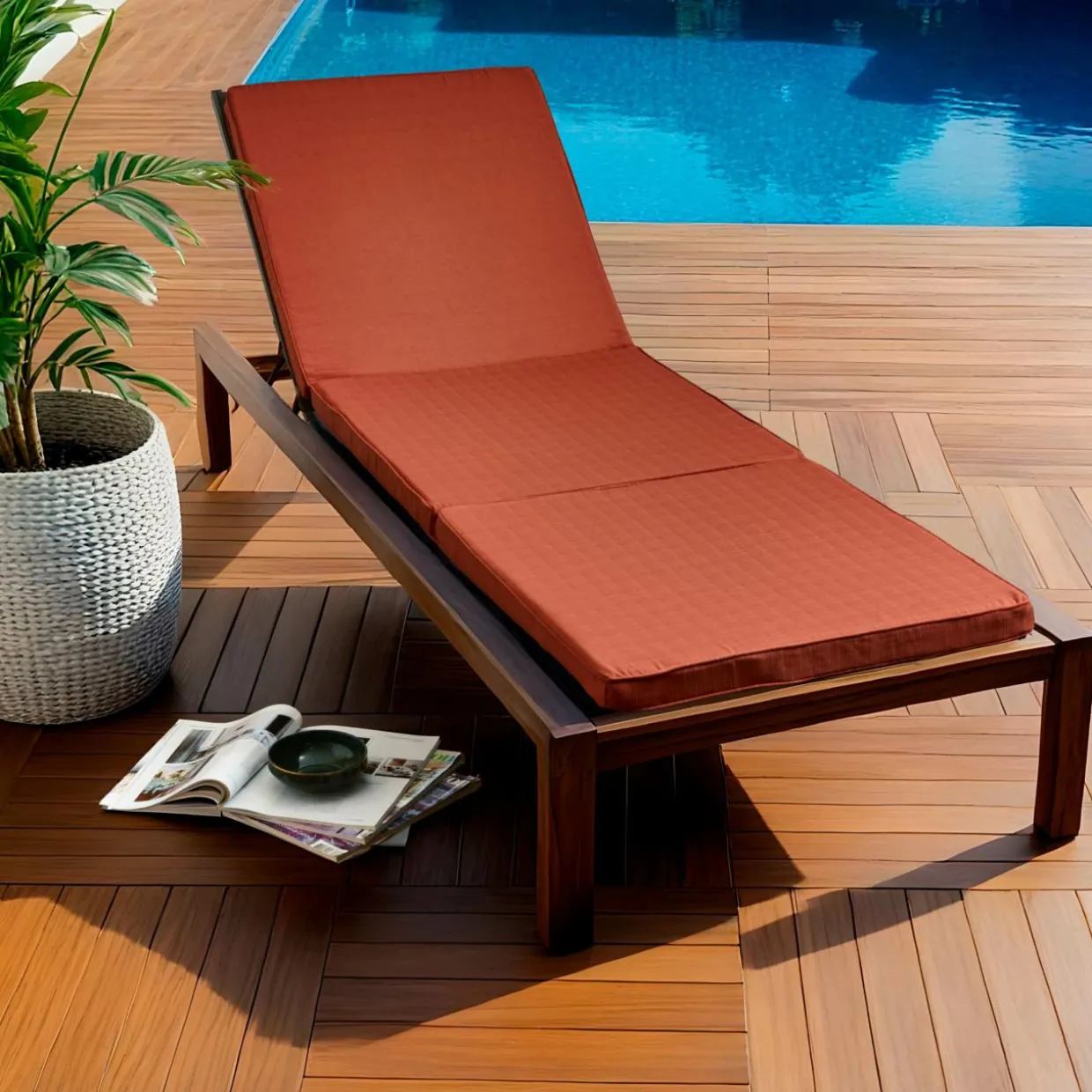 Coussin de transat déhoussable (190 x 60 cm) Sunset Terracotta