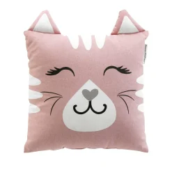 Coussin enfant carré (40 x 40 cm) Chatchat Rose