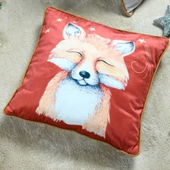 Coussin enfant carré (40x40 cm) Ferdinand Rouge