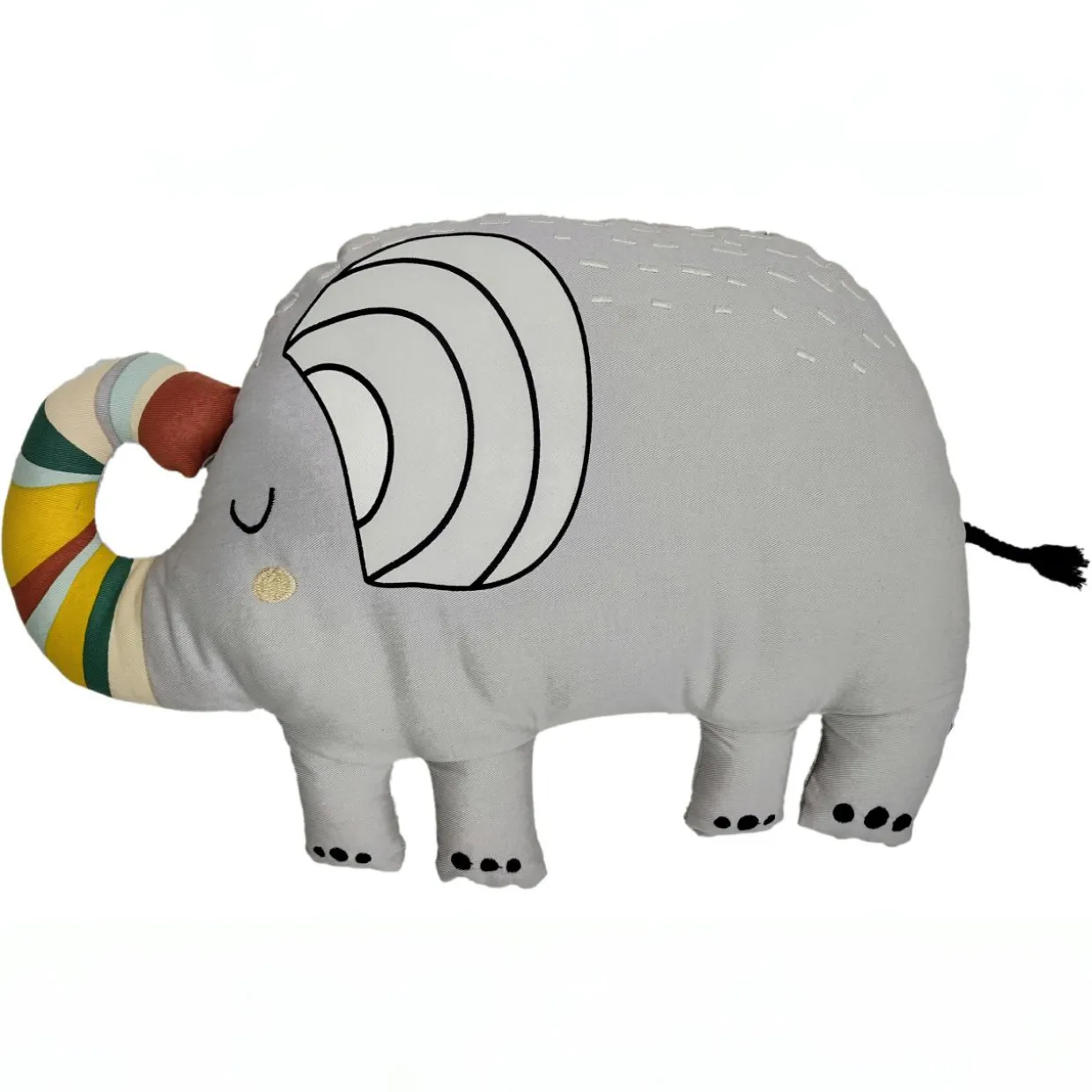 Coussin enfant éléphant coton (50 x 35 cm) Savane Gris