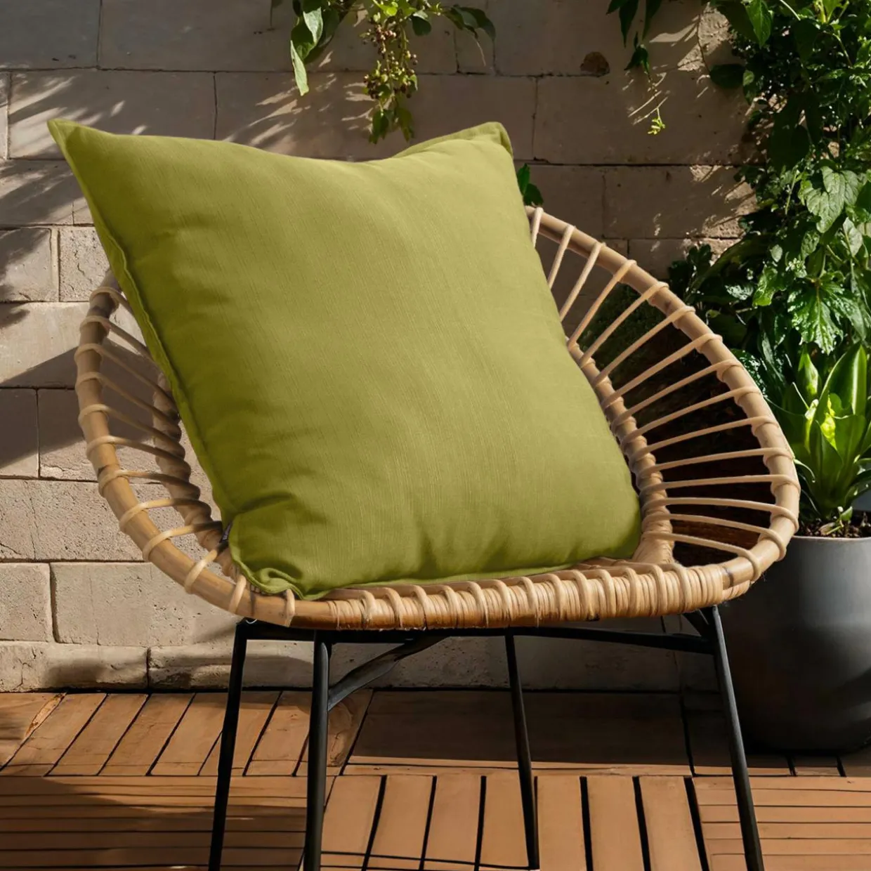 Coussin extérieur carré (60 x 60 cm) Sunset Vert olive