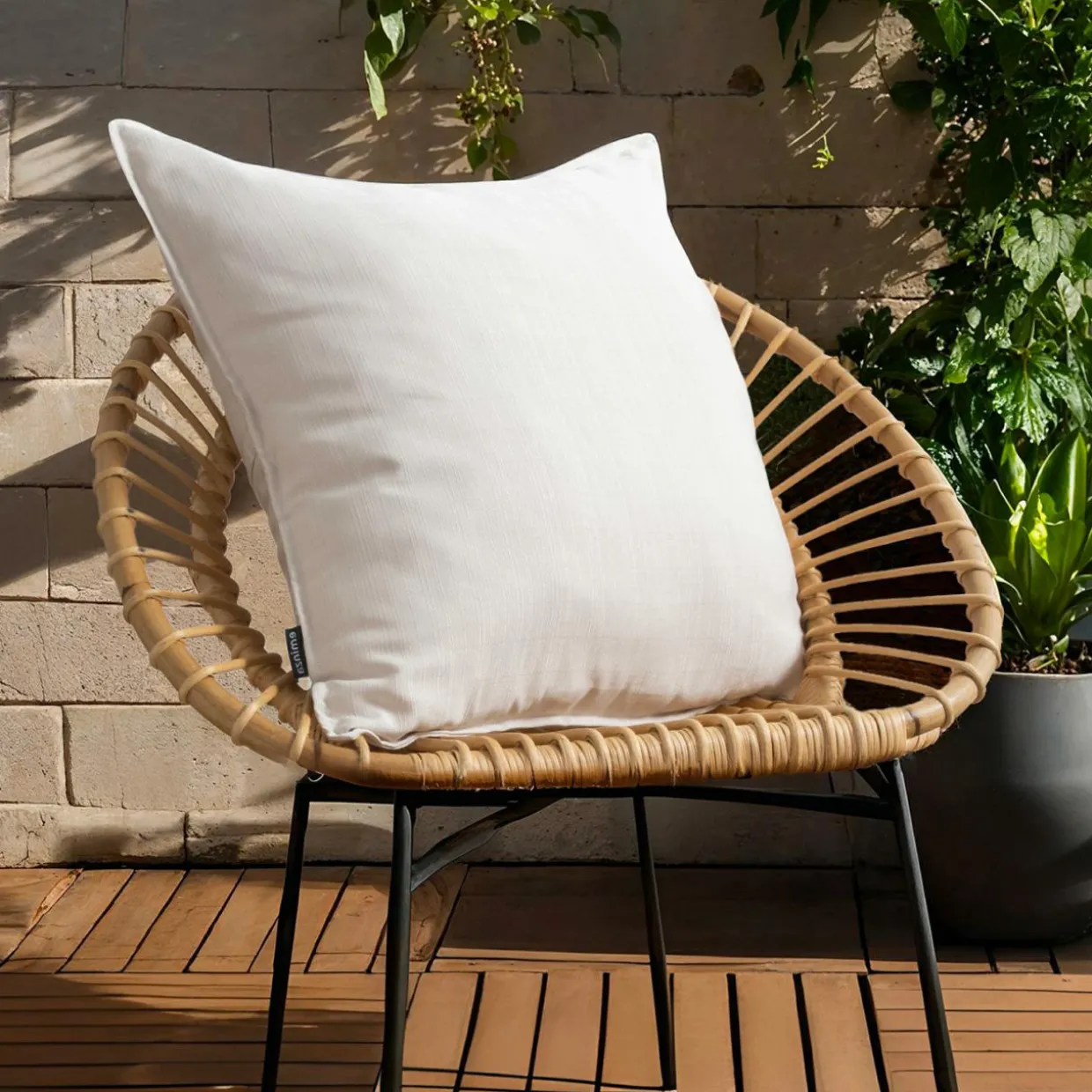 Coussin extérieur carré (60 x 60 cm) Sunset Ecru