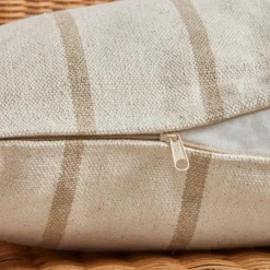 Coussin extérieur carré toile de coton (50 x 50 cm) Ocealys Beige