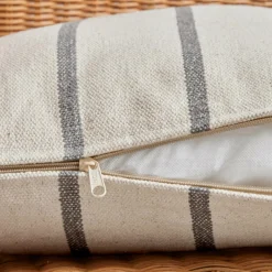 Coussin extérieur carré toile de coton (50 x 50 cm) Ocealys Gris anthracite