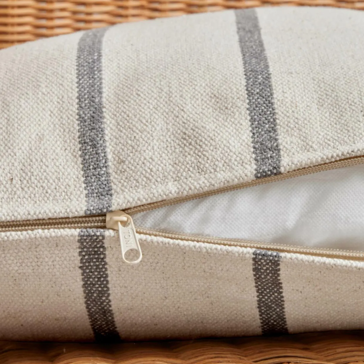 Coussin extérieur carré toile de coton (50 x 50 cm) Ocealys Gris anthracite