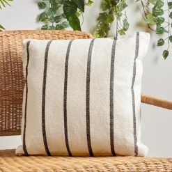 Coussin extérieur carré toile de coton (50 x 50 cm) Ocealys Noir