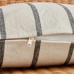 Coussin extérieur carré toile de coton (50 x 50 cm) Ocealys Noir