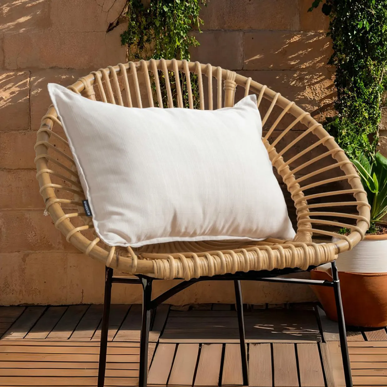 Coussin extérieur rectangulaire (40 x 60 cm) Sunset Ecru