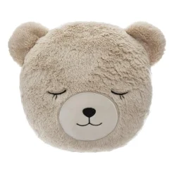 Coussin fausse fourrure enfant (27 cm) Ours Beige