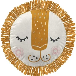 Coussin Lion rond enfant (40 cm) Charlie Multicolore