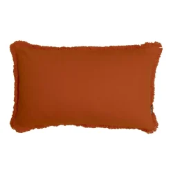 Coussin rectangulaire coton (40 x 60 cm) Pixel franges Terracotta