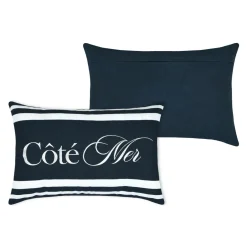 Coussin Rectangulaire coton (40 x 60 cm) Bordemer Bleu marine