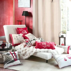 Coussin rectangulaire coton (30 x 50 cm) Villard Rouge