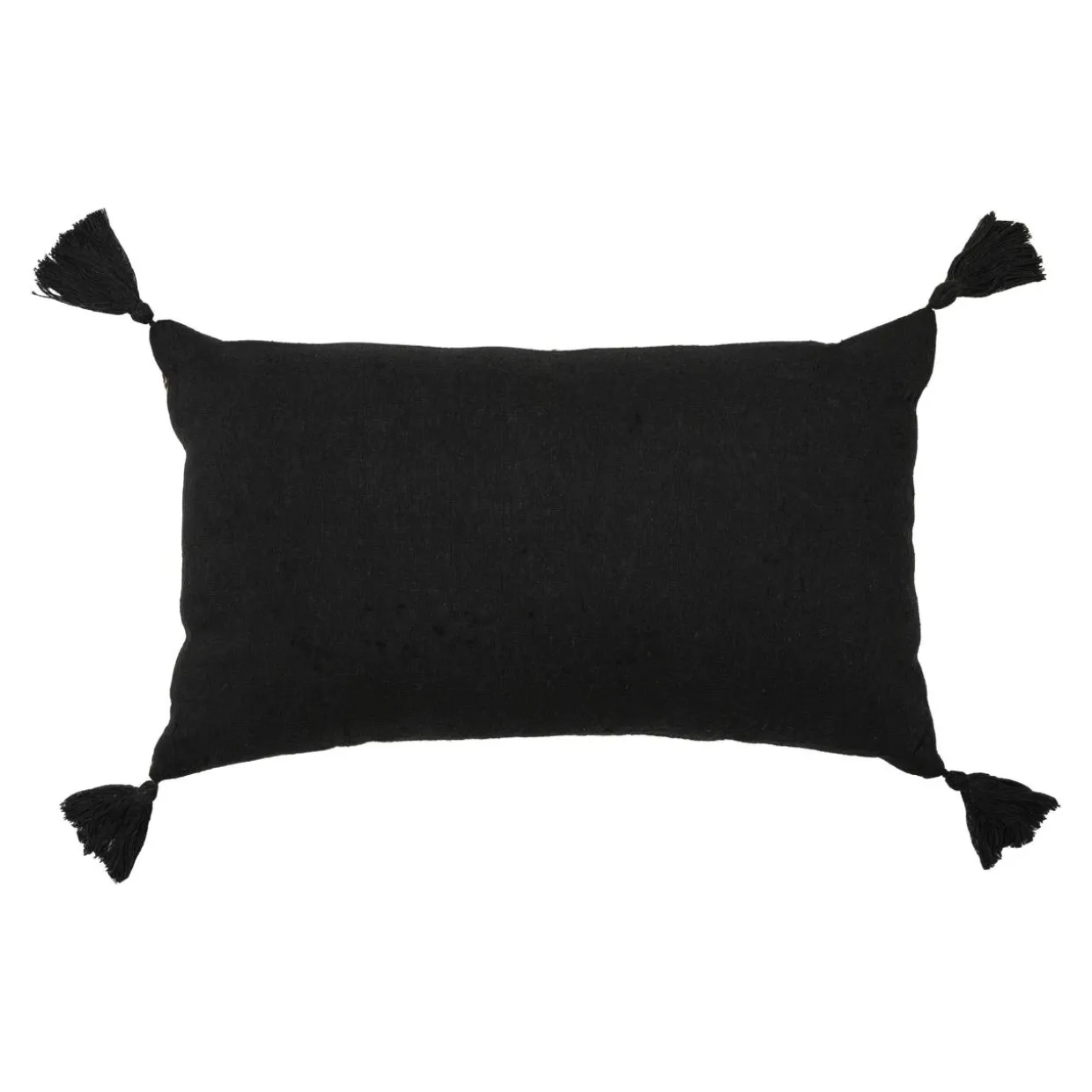 Coussin rectangulaire coton et jute (30 x 50 cm) Nama Noir