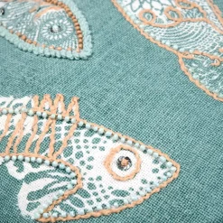 Coussin rectangulaire coton (35 x 50 cm) Barbade Vert céladon