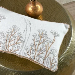 Coussin rectangulaire coton (30 x 50 cm) Oriana Ecru