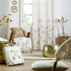 Coussin rectangulaire coton (30 x 50 cm) Oriana Ecru