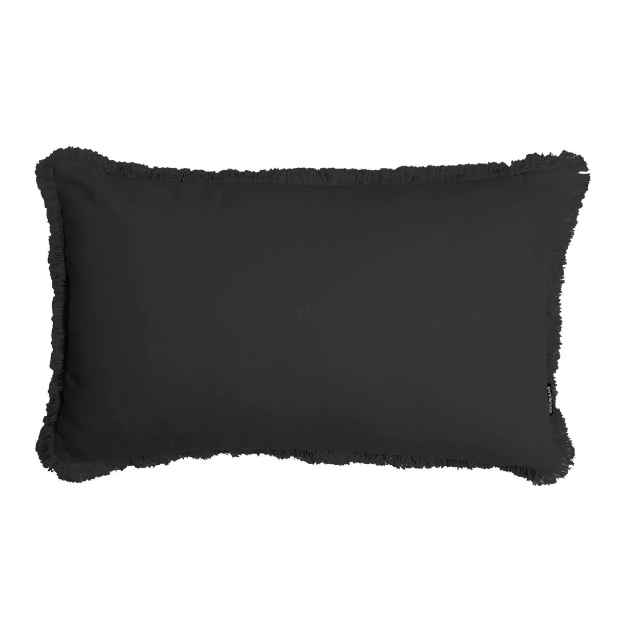 Coussin rectangulaire coton (40 x 60 cm) Pixel franges Noir