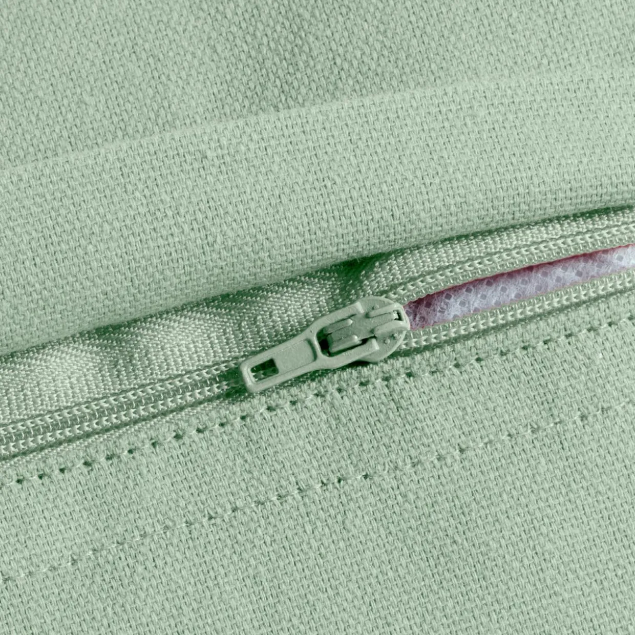 Coussin rectangulaire coton (40 x 60 cm) Pixel franges Vert menthe