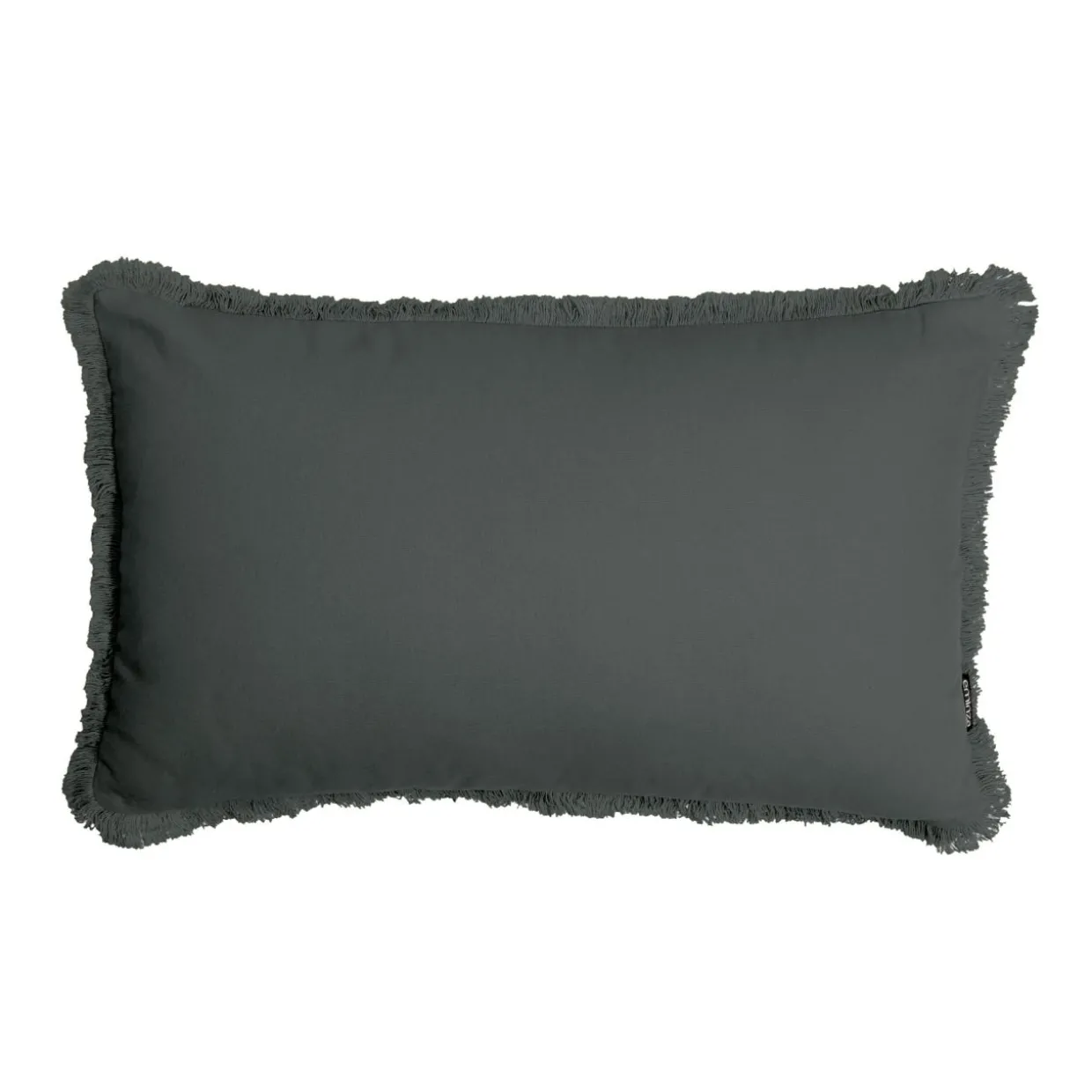 Coussin rectangulaire coton (40 x 60 cm) Pixel franges Gris anthracite