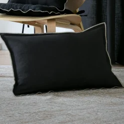 Coussin rectangulaire coton (40 x 60 cm) Helios Noir