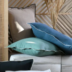 Coussin rectangulaire coton (40 x 60 cm) Helios Noir