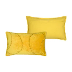 Coussin rectangulaire coton (30 x 50 cm) Blokken Jaune moutarde
