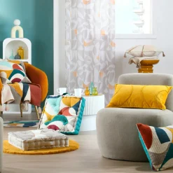 Coussin rectangulaire coton (30 x 50 cm) Blokken Jaune moutarde