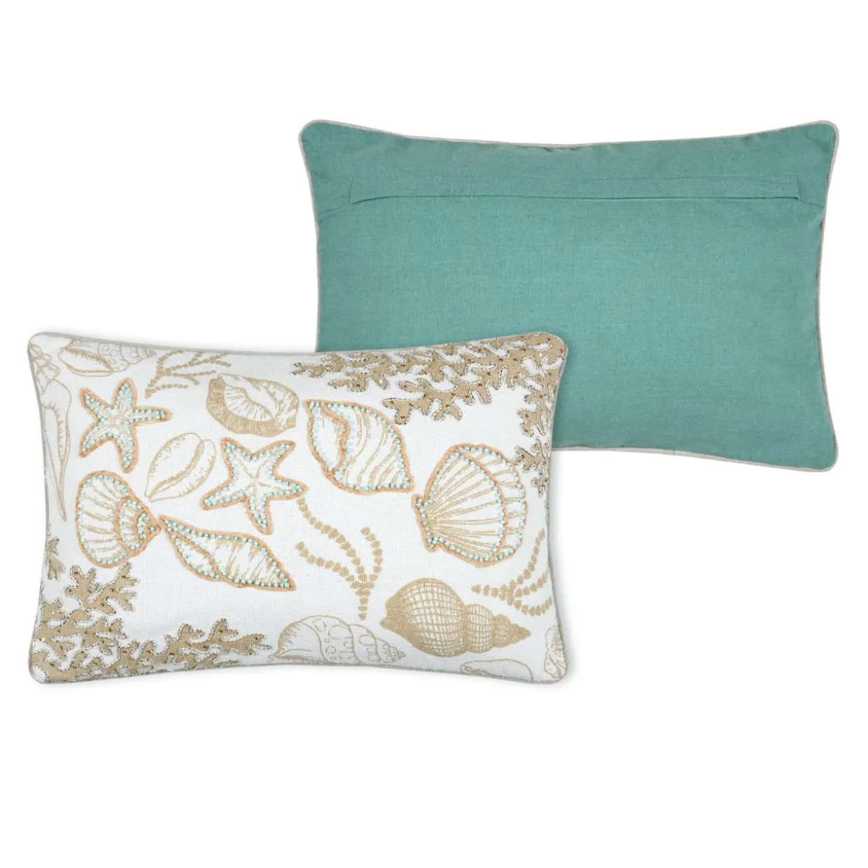 Coussin rectangulaire en coton (35 x 50 cm) Barbade Blanc