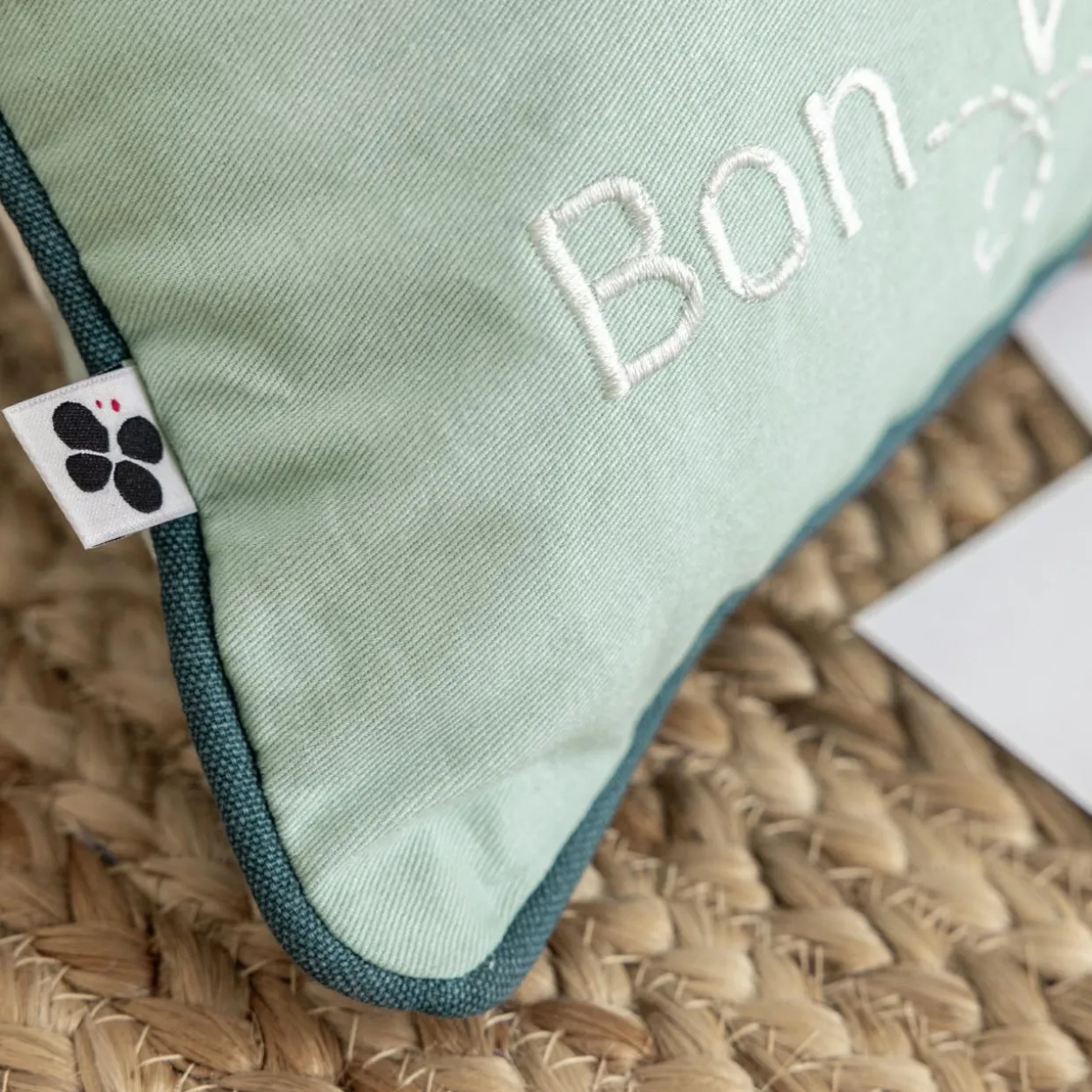 Coussin rectangulaire enfant coton (30 x 50 cm) Petits papiers Bleue