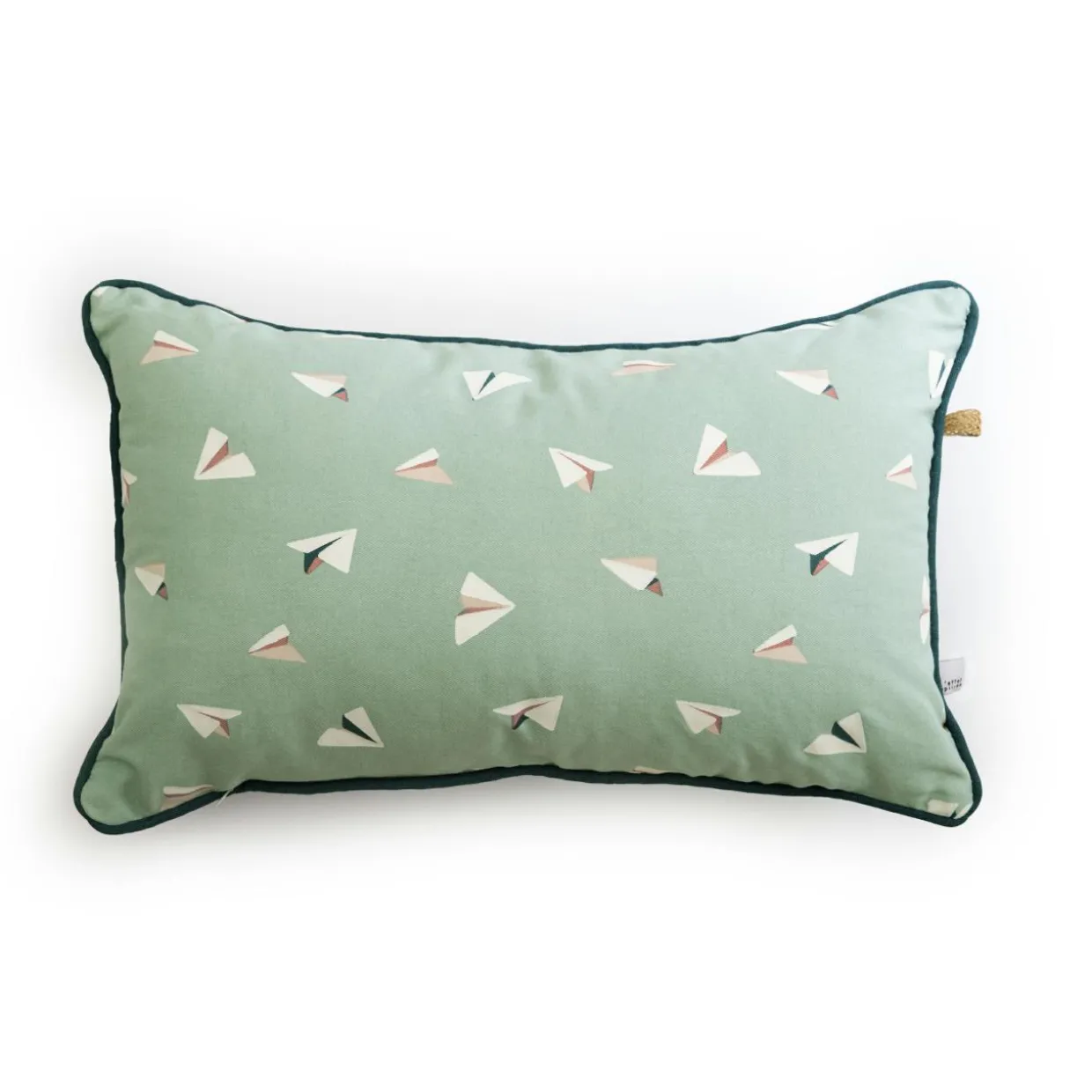 Coussin rectangulaire enfant coton (30 x 50 cm) Petits papiers Bleue