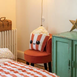 Coussin rectangulaire enfant coton (40 x 42 cm) Fresh popcorn Rouge